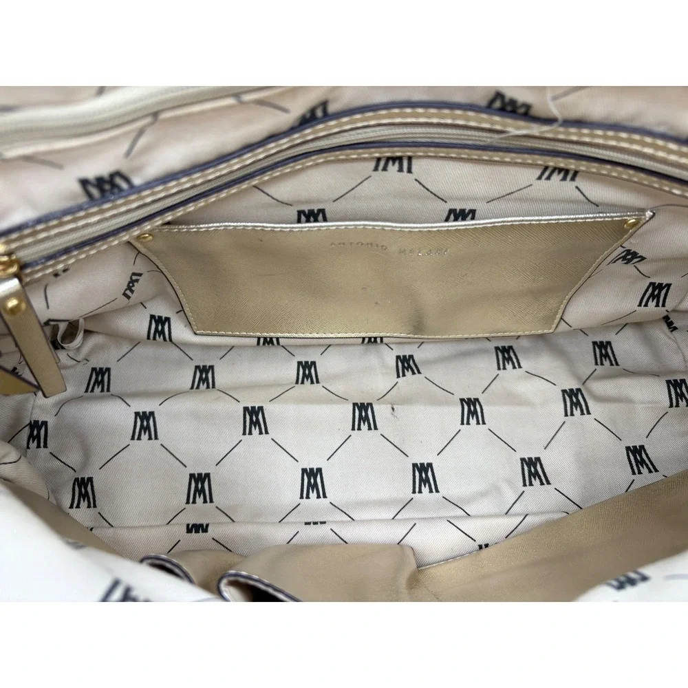 Antonio Melani‎ Tote Bag Womens Large Tan Good Leather Gold Hardware Charm